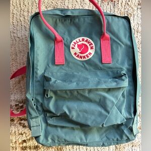 Fjallraven Kanken Backpack in Green and Pink